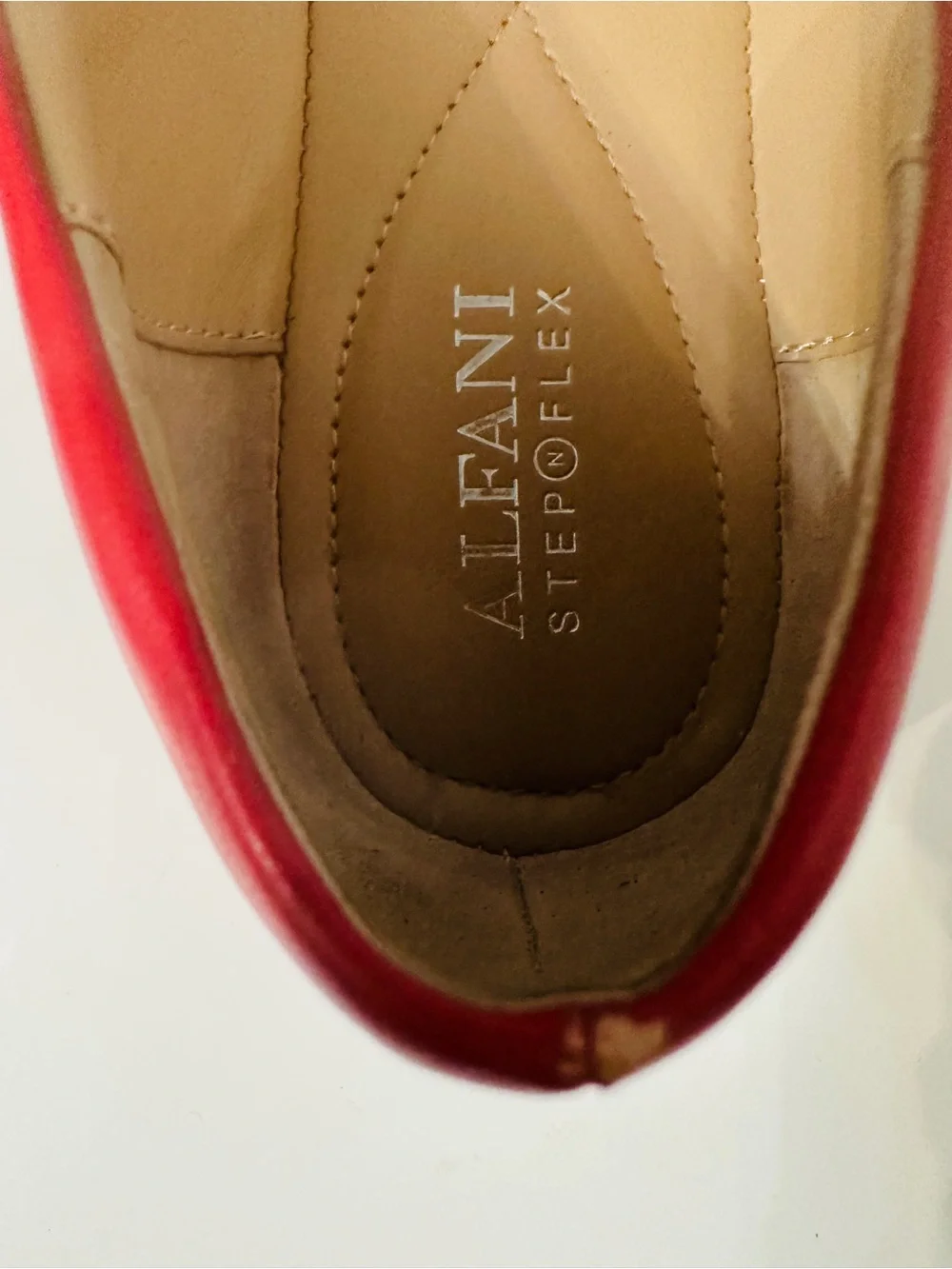Alfani Step Flex Red Square Toe Gold Cap Toe Ballet Flats Size 10M